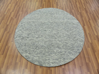 Grey 4'10" x 4'10" Modern / Contemporary Hand knotted Wool Rug - Sku: O079746