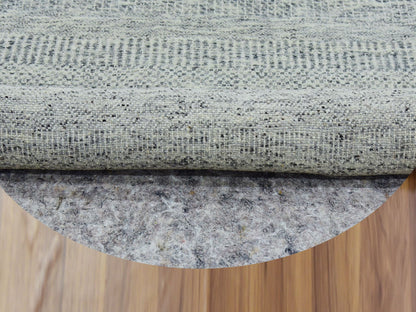 Grey 4'10" x 4'10" Modern / Contemporary Hand knotted Wool Rug - Sku: O079746