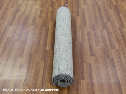 Grey 3'0" x 5'6" Modern / Contemporary Hand knotted Wool Rug - Sku: O079748
