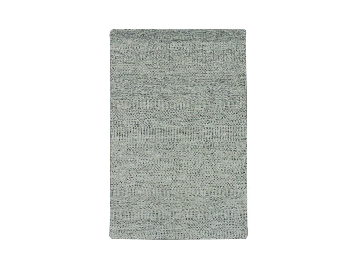 Modern / Contemporary hand-knotted wool rug in Gray, 3' x 5'6" — SKU O079749