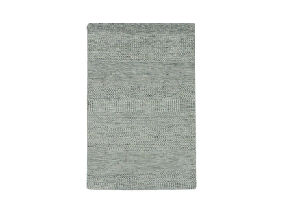 Modern / Contemporary hand-knotted wool rug in Gray, 3' x 5'6" — SKU O079749