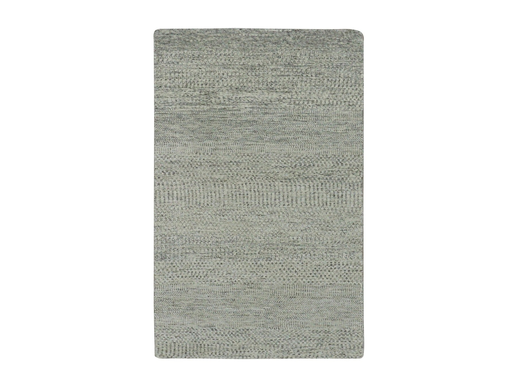 Modern / Contemporary hand-knotted wool rug in Gray, 3'1" x 5'7" — SKU O079750