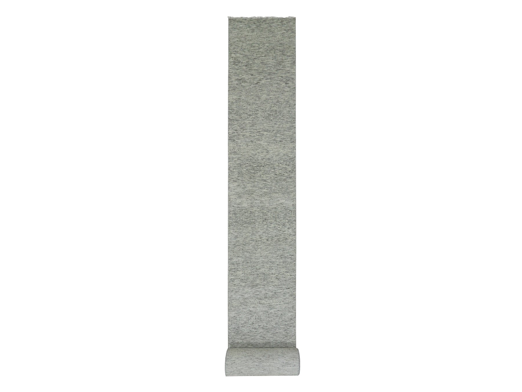 Modern / Contemporary hand-knotted wool runner in Gray, 2'5" x 29'7" — SKU O079751