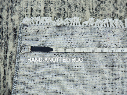 Modern / Contemporary hand-knotted wool runner in Gray, 2'5" x 29'7" — SKU O079751 (view 7)