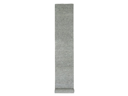 Modern / Contemporary hand-knotted wool runner in Gray, 2'6" x 18'5" — SKU O079752