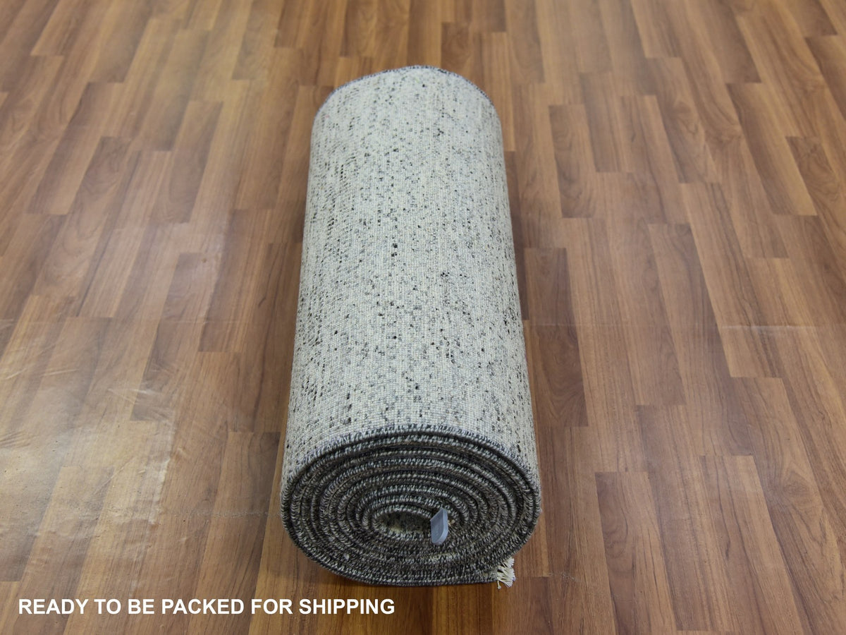 Modern / Contemporary hand-knotted wool runner in Gray, 2'6" x 18'5" — SKU O079752 (view 5)