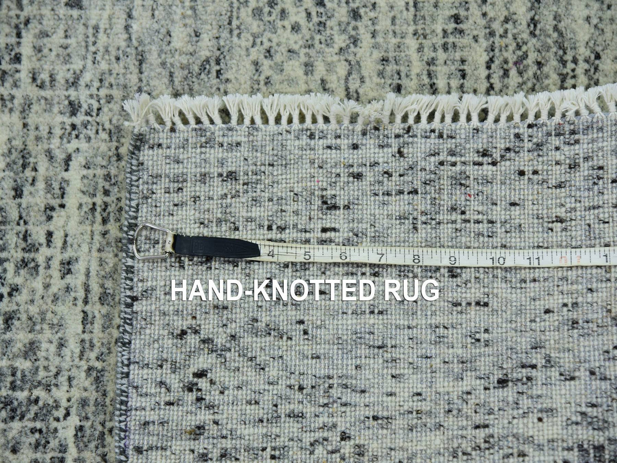 Modern / Contemporary hand-knotted wool runner in Gray, 2'6" x 18'5" — SKU O079752 (view 7)