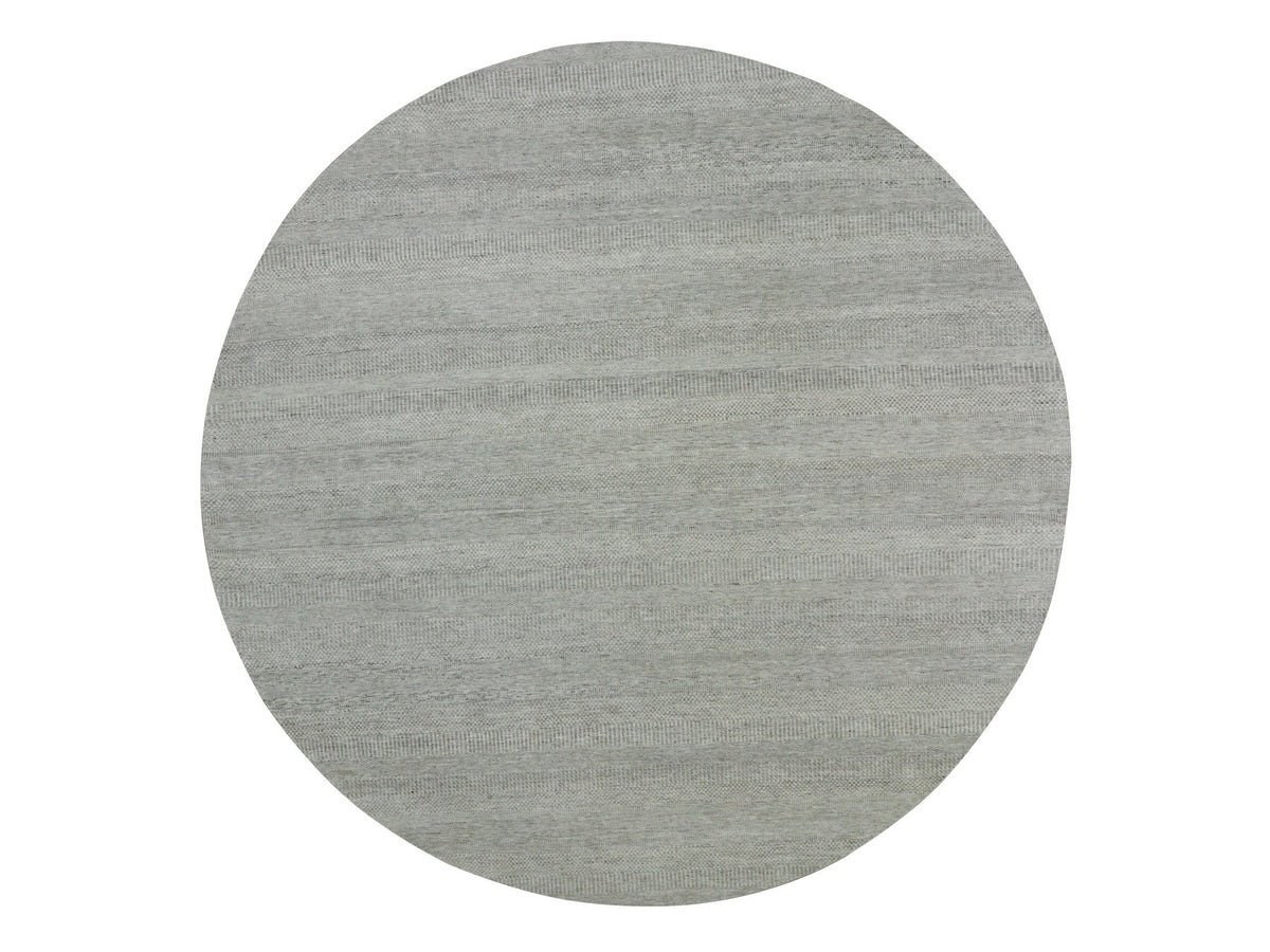 Modern / Contemporary hand-knotted wool rug in Gray, 11'2" x 11'3" — SKU O079754