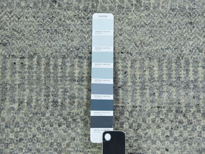 Modern / Contemporary hand-knotted wool rug in Gray, 11'2" x 11'3" — SKU O079754 (view 7)
