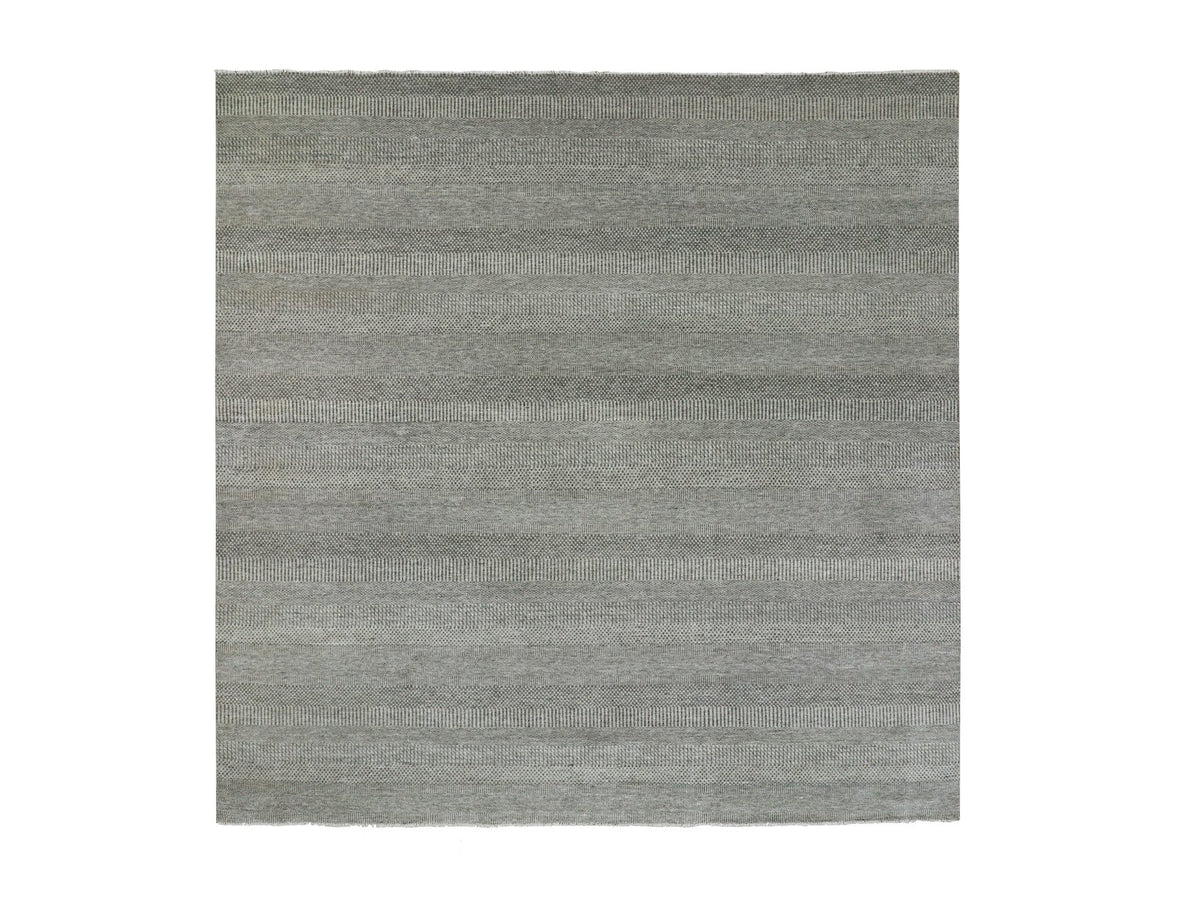 Modern / Contemporary hand-knotted wool rug in Gray, 11'11" x 11'11" — SKU O079755