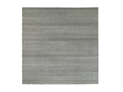 Modern / Contemporary hand-knotted wool rug in Gray, 11'11" x 11'11" — SKU O079755