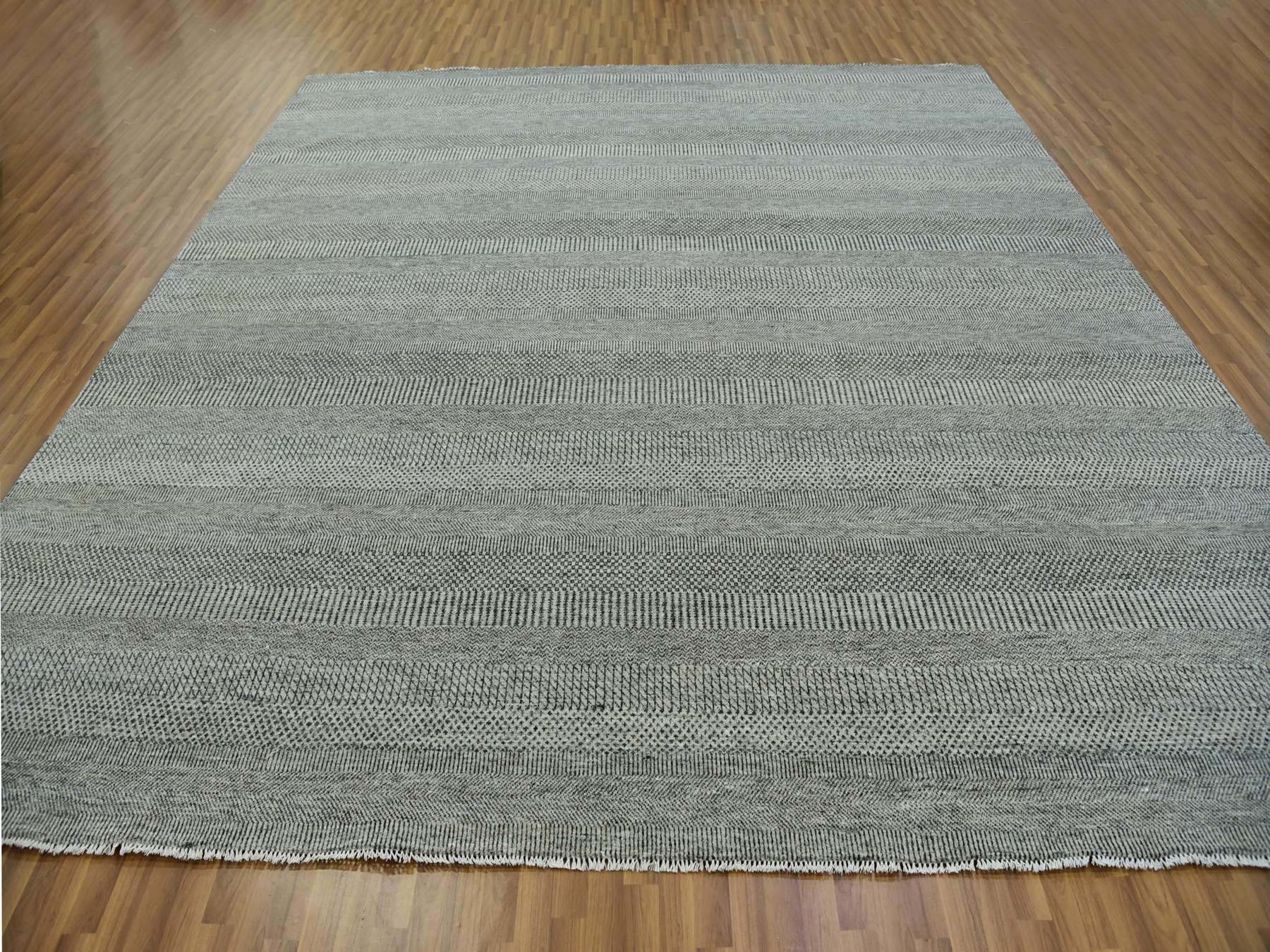 Modern / Contemporary hand-knotted wool rug in Gray, 11'11" x 11'11" — SKU O079755 (view 2)