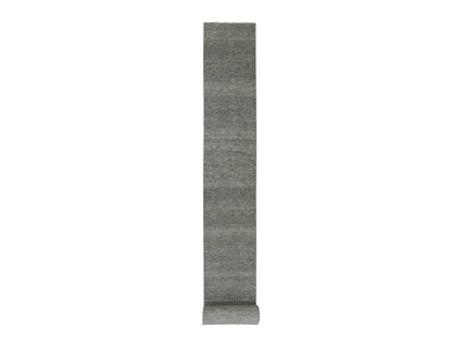 Modern / Contemporary hand-knotted wool runner in Gray, 2'4" x 27'9" — SKU O079758