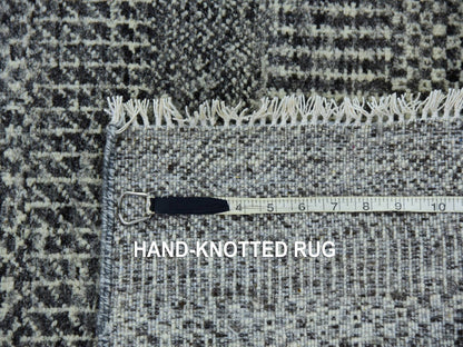 Modern / Contemporary hand-knotted wool runner in Gray, 2'4" x 27'9" — SKU O079758 (view 7)