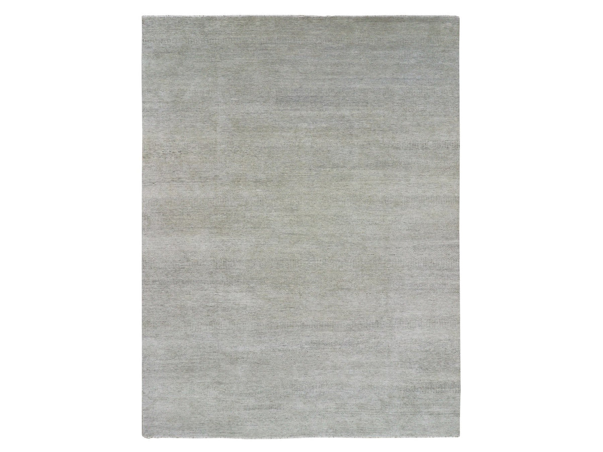 Modern / Contemporary hand-knotted wool rug in Gray, 11'10" x 15'4" — SKU O079760