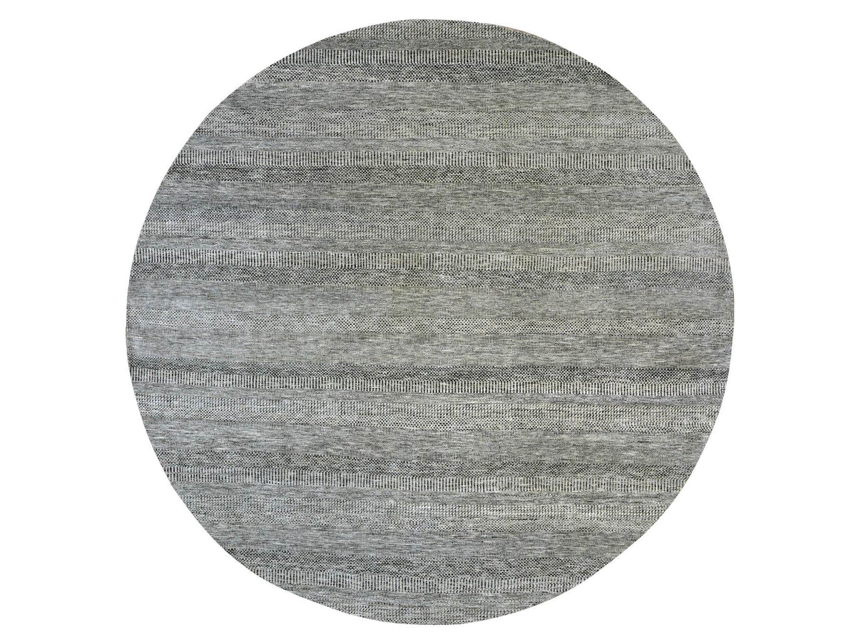 Modern / Contemporary hand-knotted wool rug in Gray, 12'1" x 12'1" — SKU O079761