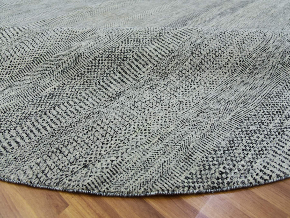 Modern / Contemporary hand-knotted wool rug in Gray, 12'1" x 12'1" — SKU O079761 (view 6)