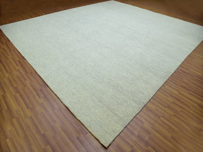 Modern / Contemporary hand-knotted wool rug in Gray, 14'1" x 15'11", SKU O079762