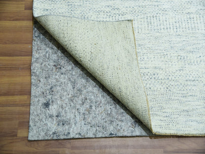 Grey 14'1" x 15'11" Modern / Contemporary Hand knotted Wool Rug - Sku: O079762