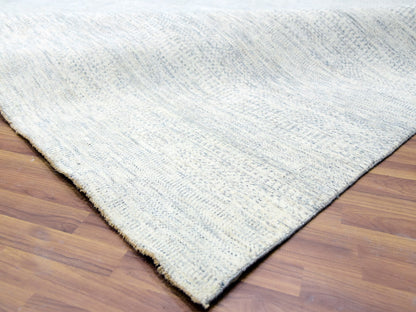 Grey 14'1" x 15'11" Modern / Contemporary Hand knotted Wool Rug - Sku: O079762
