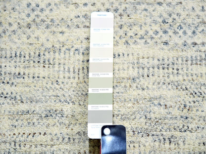 Grey 14'1" x 15'11" Modern / Contemporary Hand knotted Wool Rug - Sku: O079762