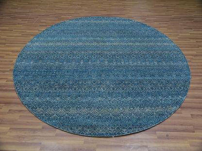 Modern / Contemporary hand-knotted wool rug in Blue, 8'0" x 8'0", SKU O079765