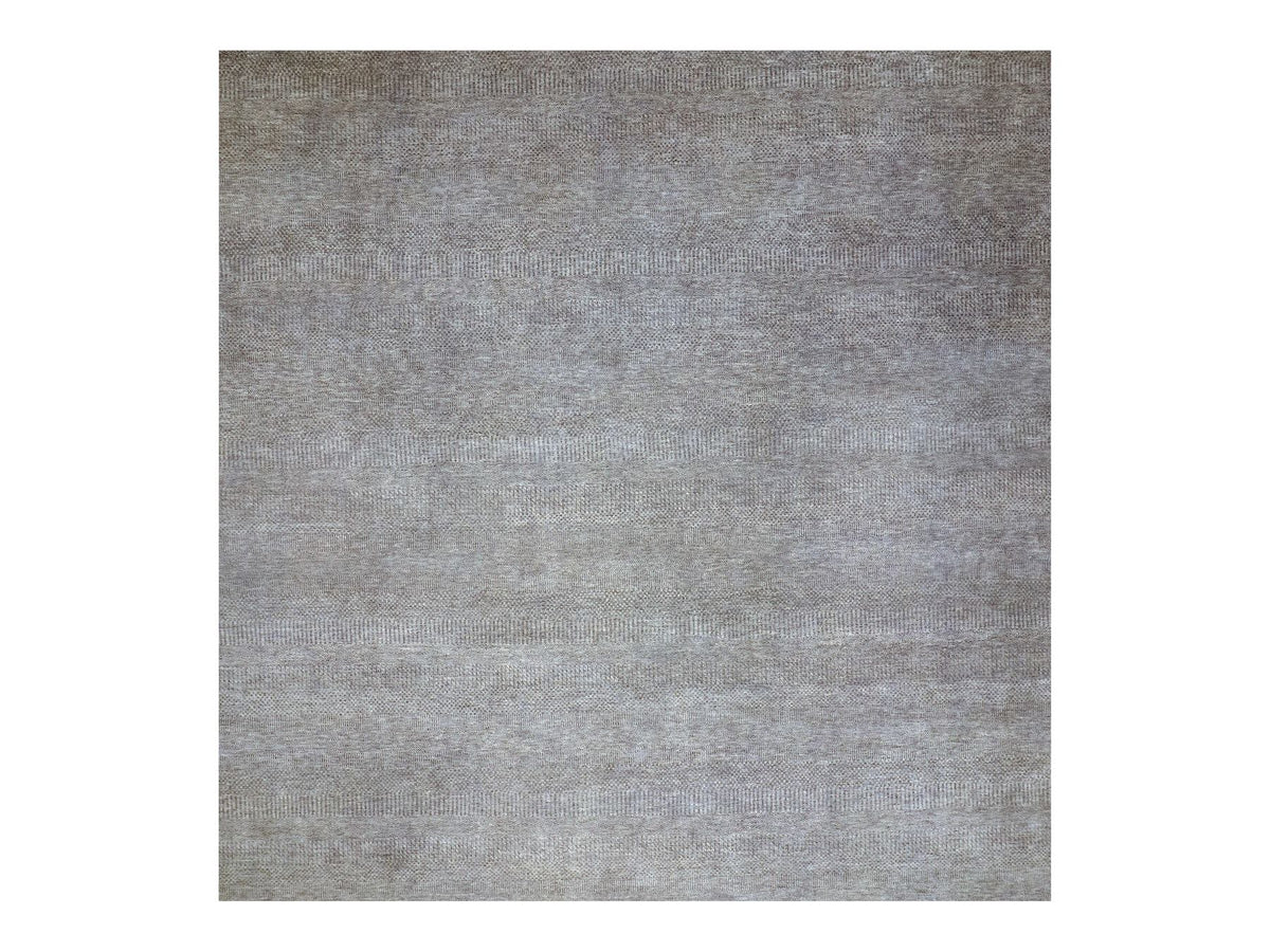 Modern / Contemporary hand-knotted wool rug in Gray, 12'0" x 12'1", SKU O079766