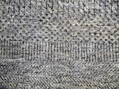 Grey 12'0" x 12'1" Modern / Contemporary Hand knotted Wool Rug - Sku: O079766