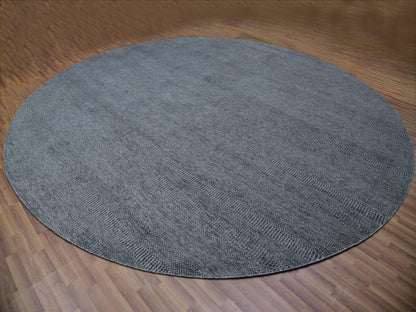 Grey 13'8" x 13'8" Modern / Contemporary Hand knotted Wool Rug - Sku: O079767
