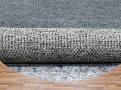 Grey 13'8" x 13'8" Modern / Contemporary Hand knotted Wool Rug - Sku: O079767