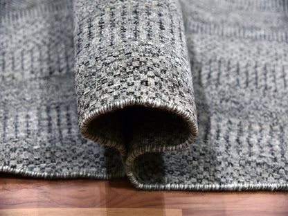 Grey 13'8" x 13'8" Modern / Contemporary Hand knotted Wool Rug - Sku: O079767
