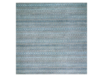 Modern / Contemporary hand-knotted wool rug in Blue, 12'0" x 12'0", SKU O079768