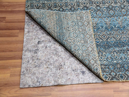 Modern / Contemporary hand-knotted wool rug in Blue, 12'0" x 12'0", SKU O079768