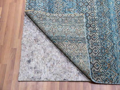 Modern / Contemporary hand-knotted wool rug in Blue, 12'0" x 12'0", SKU O079770