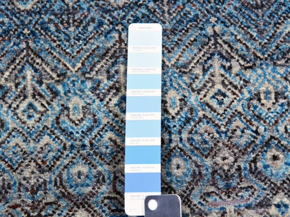 Modern / Contemporary hand-knotted wool rug in Blue, 12'0" x 12'0", SKU O079770