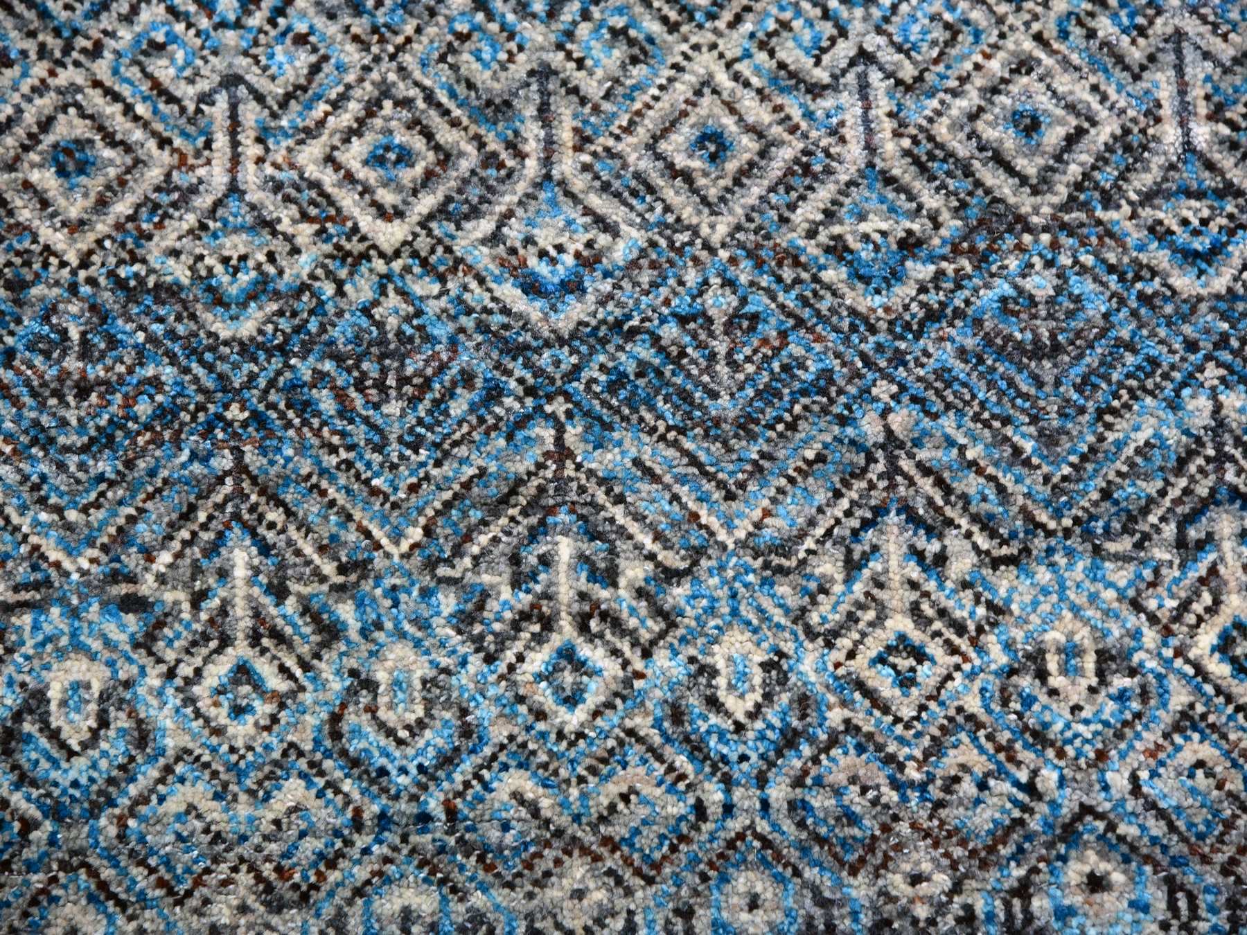Modern / Contemporary hand-knotted wool rug in Blue, 12'0" x 12'0", SKU O079770