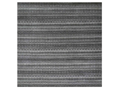 Grey 12'0" x 11'11" Modern / Contemporary Hand knotted Wool Rug - Sku: O079772