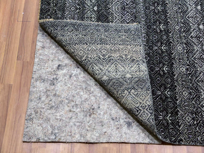 Grey 12'0" x 11'11" Modern / Contemporary Hand knotted Wool Rug - Sku: O079772
