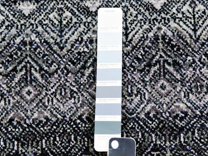 Grey 12'0" x 11'11" Modern / Contemporary Hand knotted Wool Rug - Sku: O079772