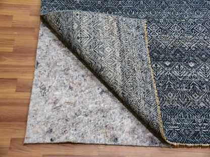 Grey 12'1" x 15'2" Modern / Contemporary Hand knotted Wool Rug - Sku: O079773