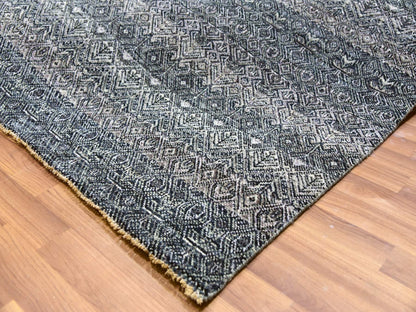 Grey 12'1" x 15'2" Modern / Contemporary Hand knotted Wool Rug - Sku: O079773