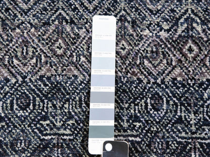 Grey 12'1" x 15'2" Modern / Contemporary Hand knotted Wool Rug - Sku: O079773