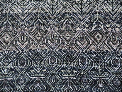 Grey 12'1" x 15'2" Modern / Contemporary Hand knotted Wool Rug - Sku: O079773