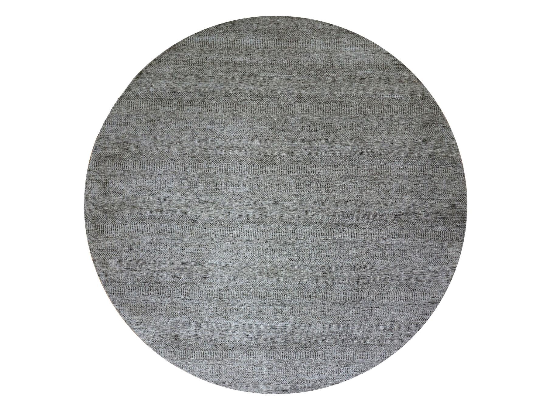 Modern / Contemporary hand-knotted wool rug in Gray, 11'11" x 12'0", SKU O079774