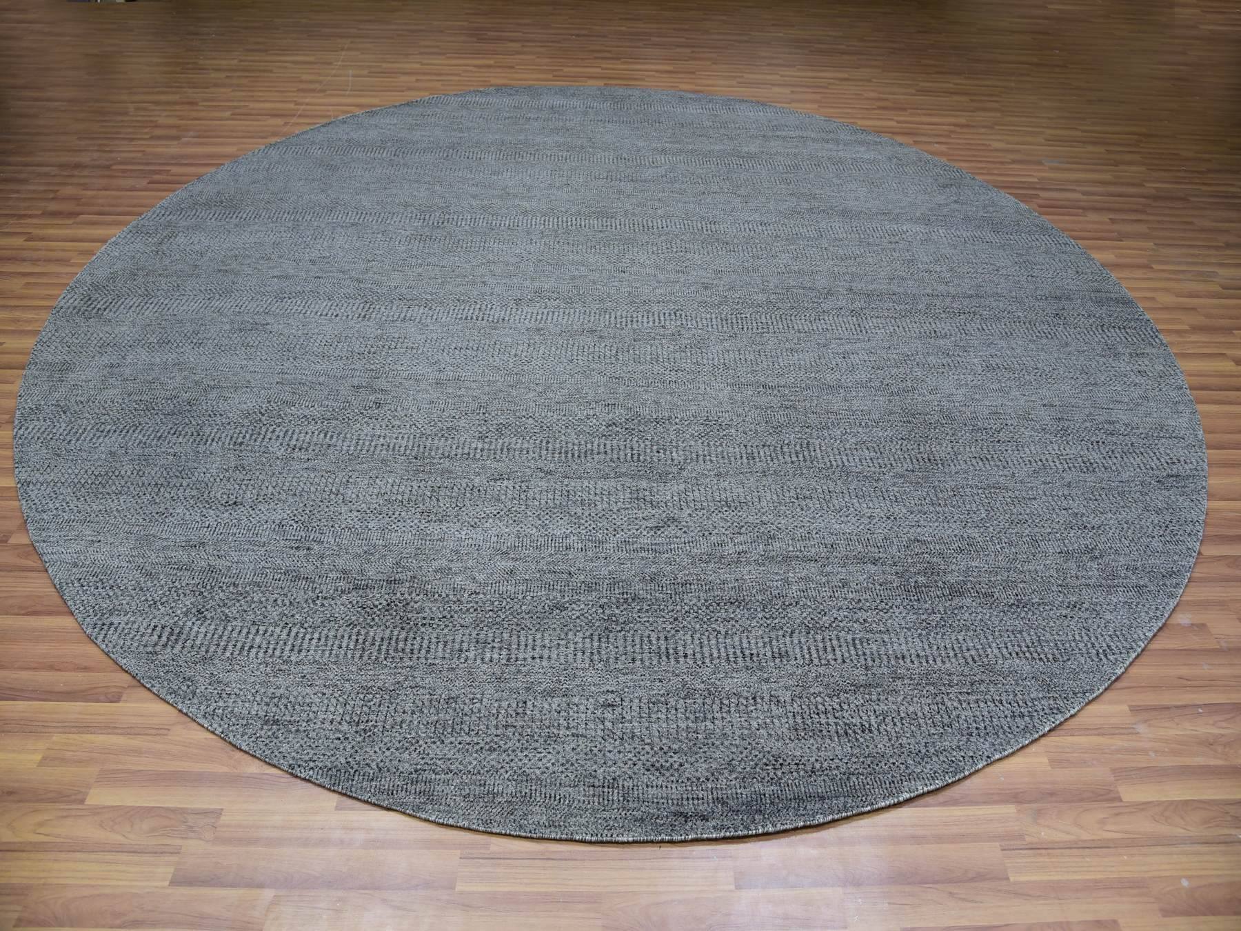 Modern / Contemporary hand-knotted wool rug in Gray, 11'11" x 12'0", SKU O079774