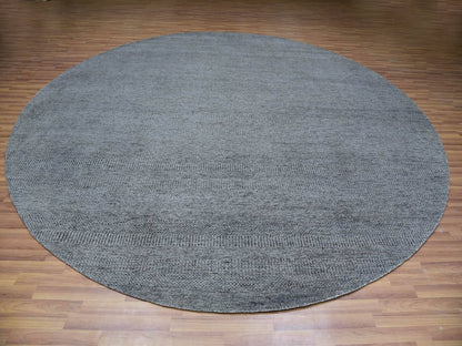 Grey 11'11" x 12'0" Modern / Contemporary Hand knotted Wool Rug - Sku: O079774