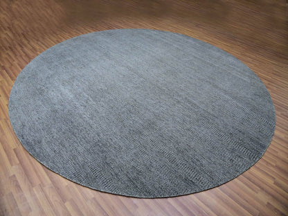 Grey 11'11" x 12'0" Modern / Contemporary Hand knotted Wool Rug - Sku: O079774