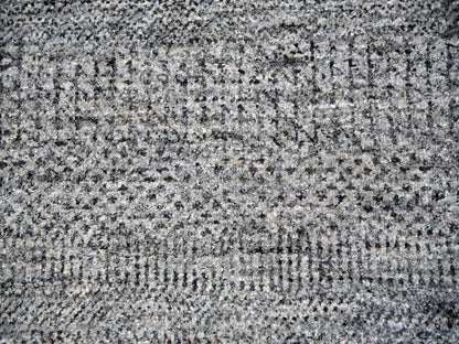 Grey 11'11" x 12'0" Modern / Contemporary Hand knotted Wool Rug - Sku: O079774