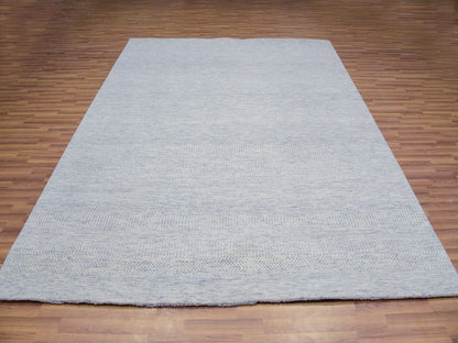 Grey 8'0" x 10'1" Modern / Contemporary Hand knotted Wool Rug - Sku: O079783