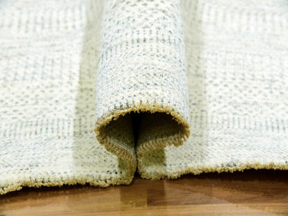 Grey 8'0" x 10'1" Modern / Contemporary Hand knotted Wool Rug - Sku: O079783